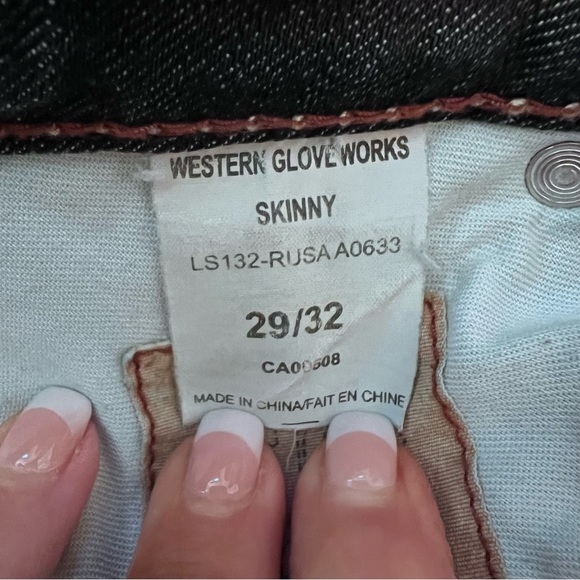 🤠 1921 Western Glove Works Chrissie Low-Rise Slim-Leg Distressed Jeans | 29x32 - Picture 10 of 14